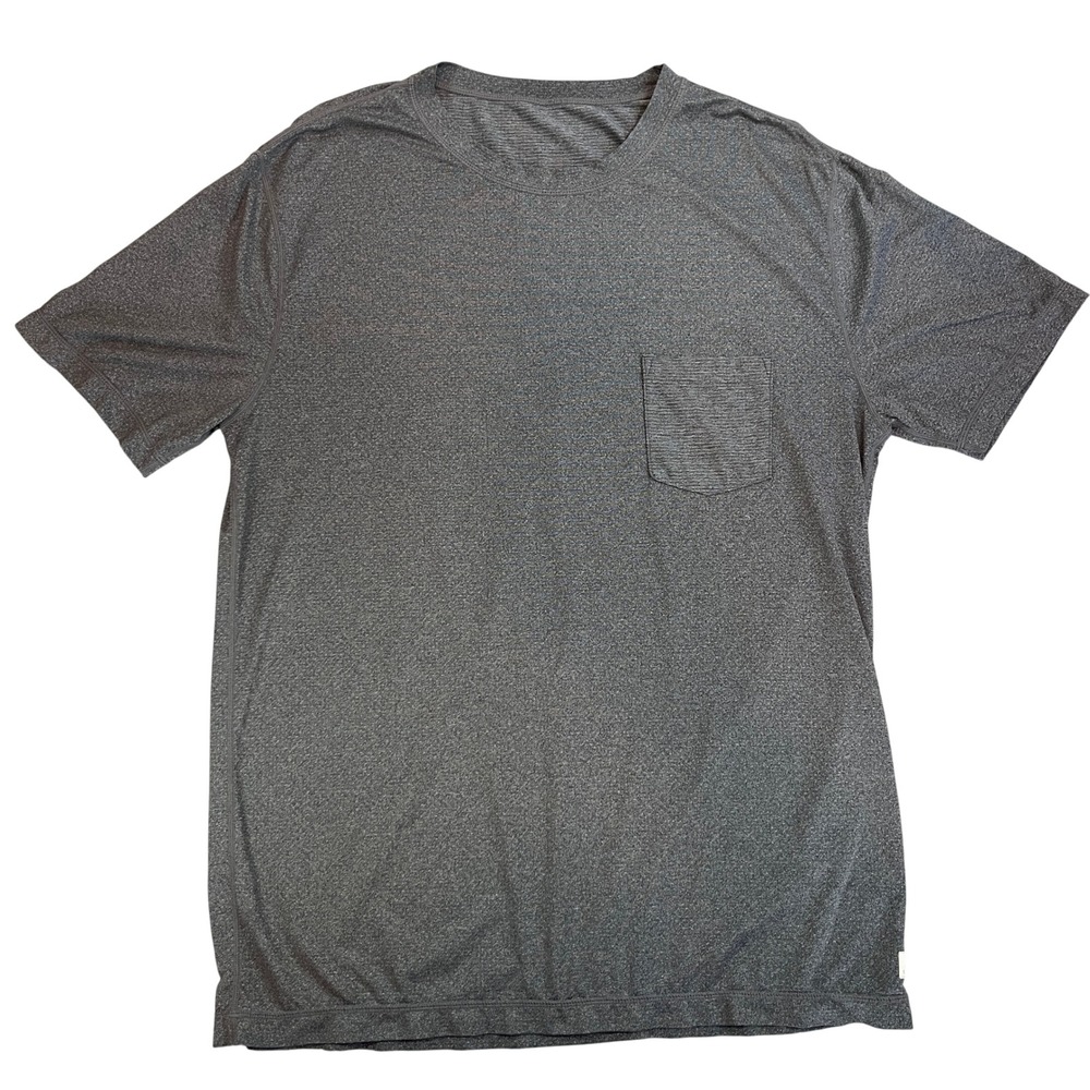 Vuori Tradewind Performance Pocket Tee Mens Large Heather Gray T-Shirt UPF 30+